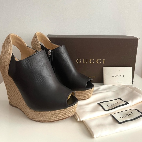 Gucci Shoes - AUTHENTIC GUCCI LEATHER WEDGES